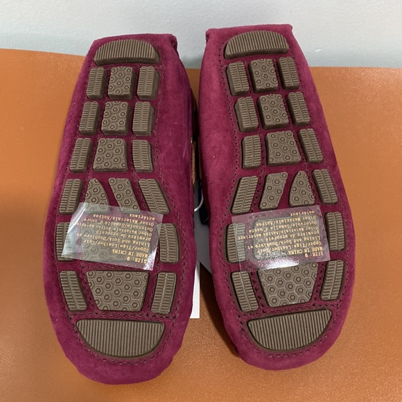 Boy’s Suede Leather Moccasins JShoe3 Janie And Jack Burgundy Size 9 - Picture 4 of 7